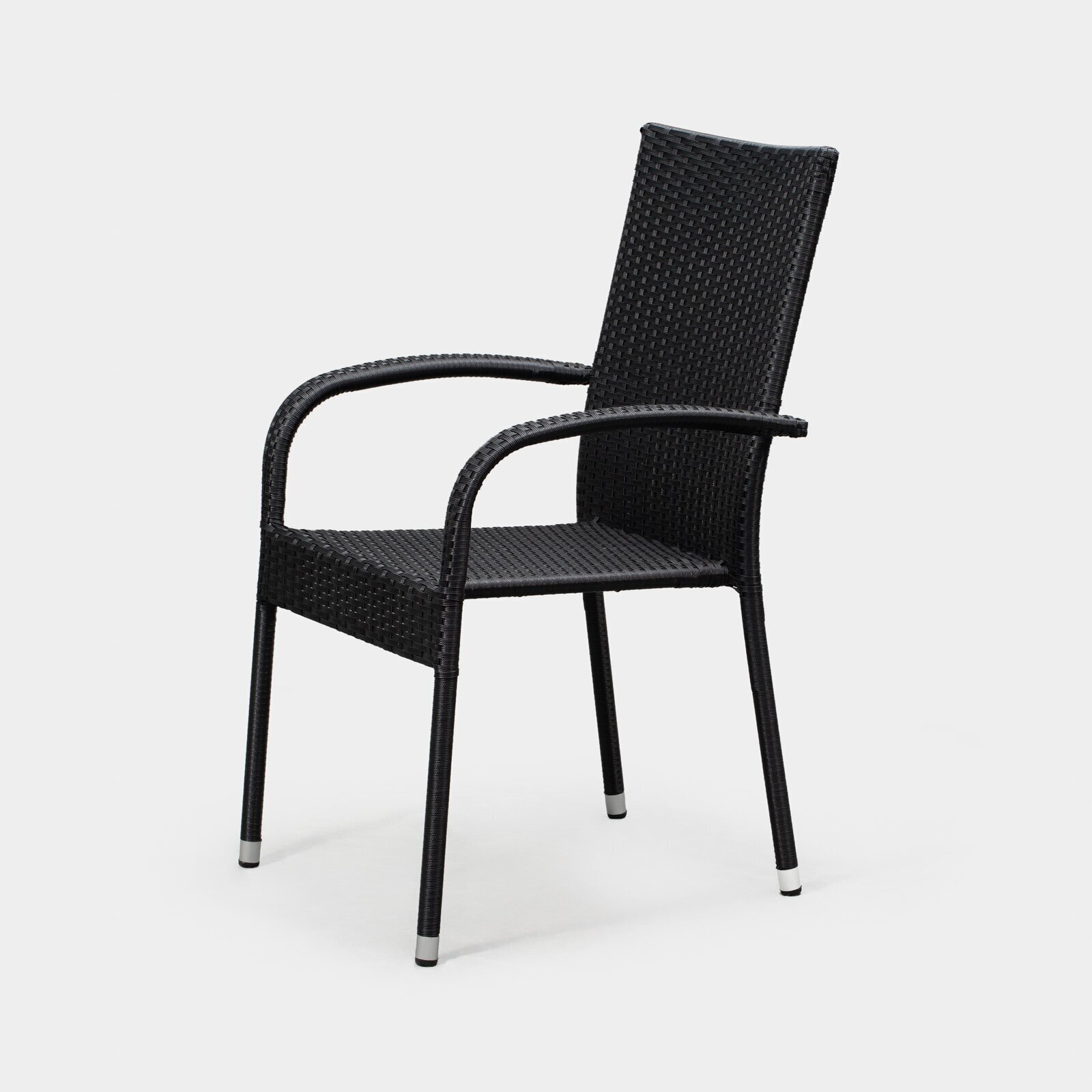Simple Black Wicker Outdoor Dining Chairs