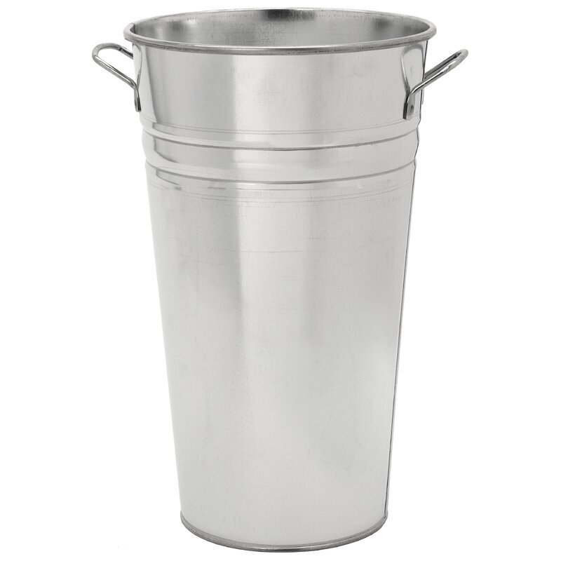 Simple Bucket Silver Floor Vase 