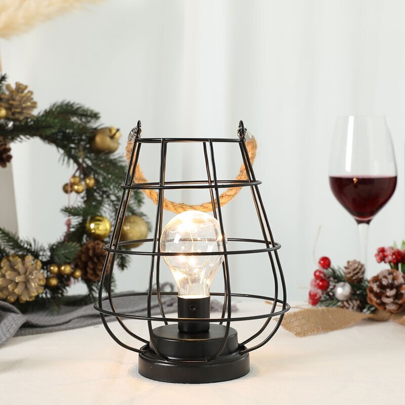 Simple Cage Style Lantern Table Lamp 