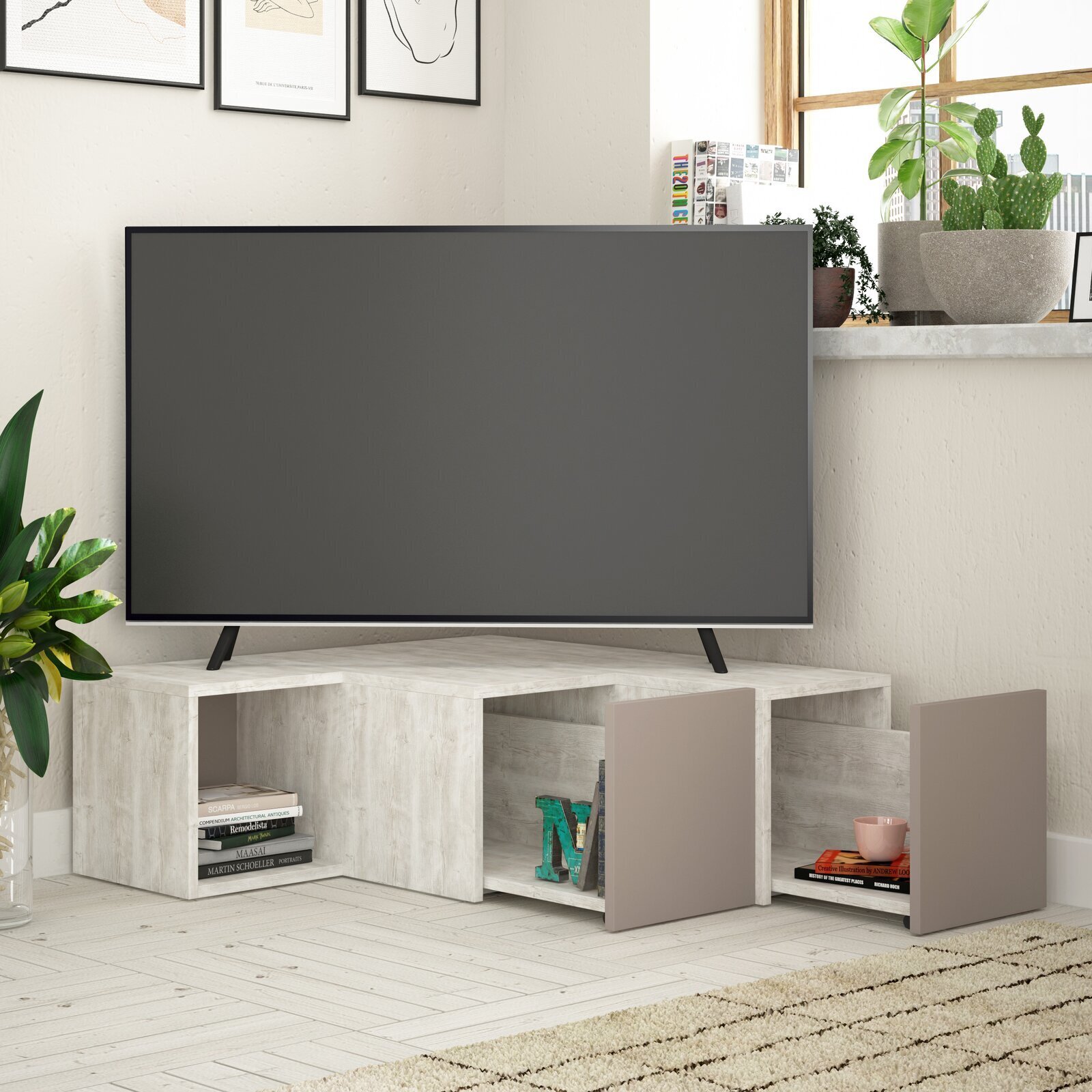 Simple, Contemporary Block TV Stand