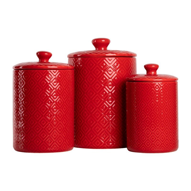 Simple Embossed Ceramic Canisters