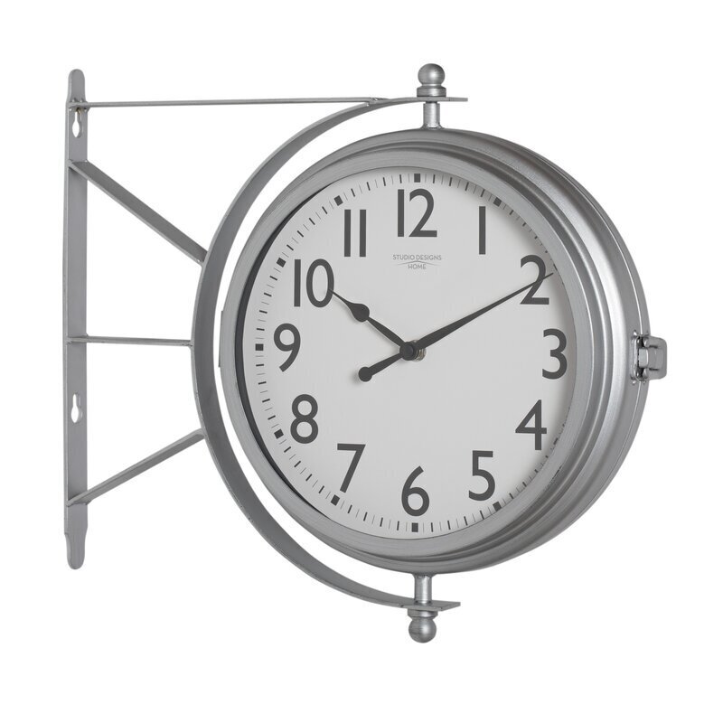 Simple Minimalistic Modern Silver Station Clock