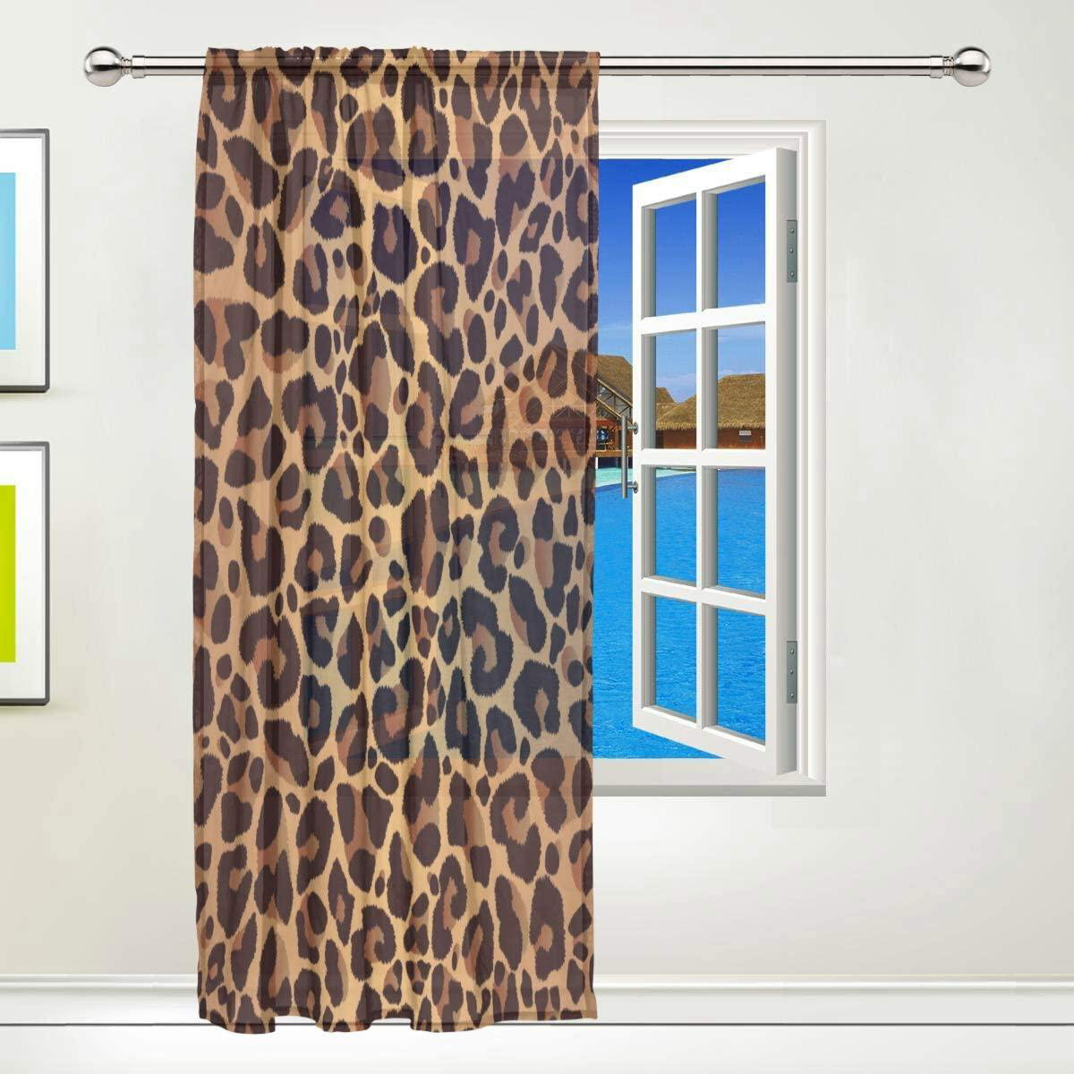 Single Panel Sheer Leopard Curtain