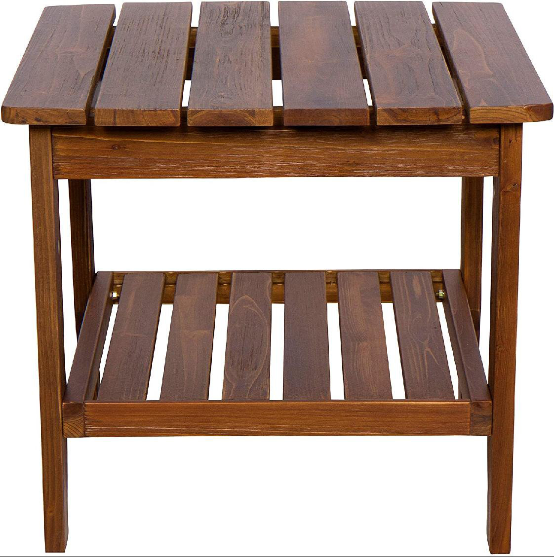 Slatted Square Oak Plant Stand Table