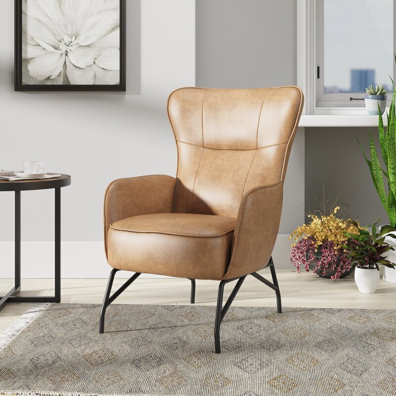 Sleek Modern, Contemporary Mixed Material Armchair