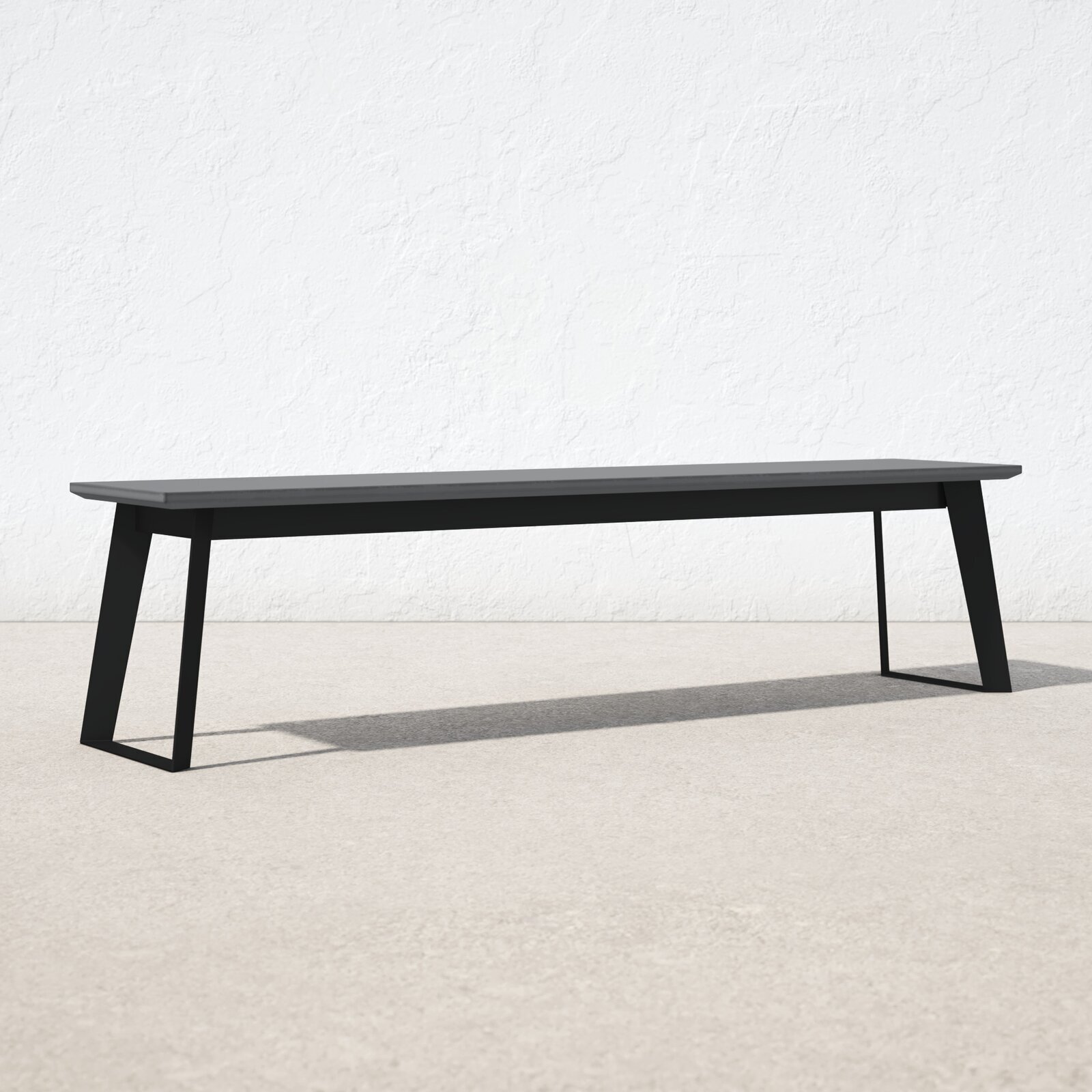 Sleek modern outdoor bench with a low profile