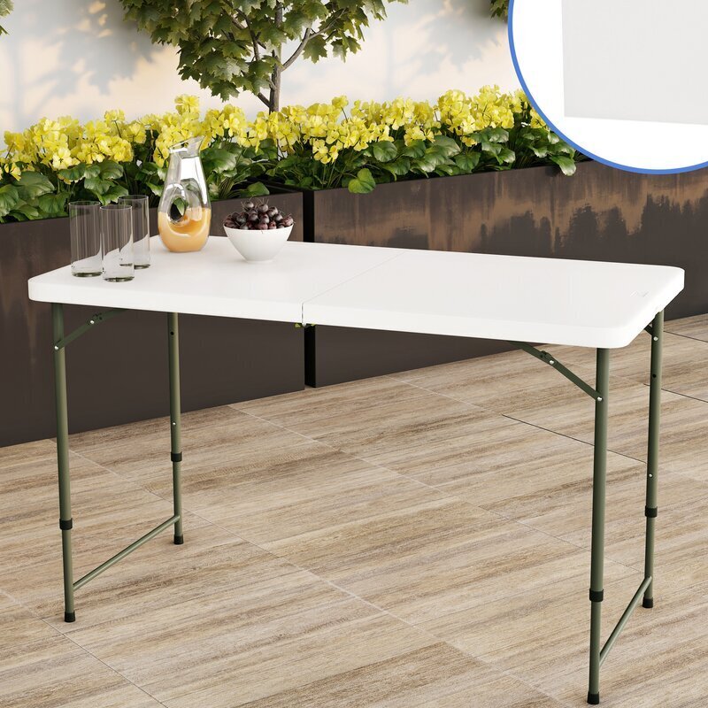 Slender White Plastic Rectangular Table