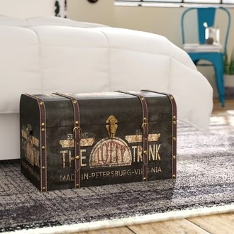 GRAND HACIENDA TRUNK COFFEE TABLE AND TWO TRUNK END TABLES