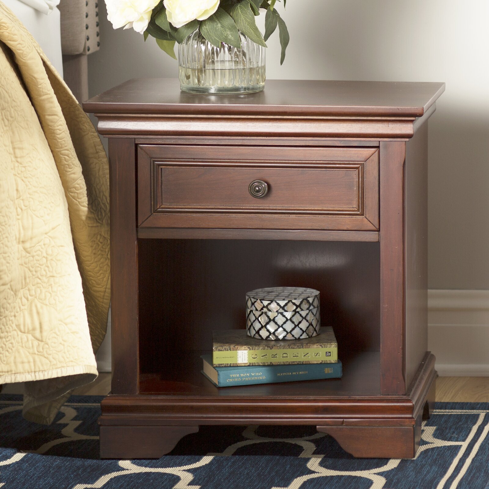 Small and Stately Mahogany Nightstand