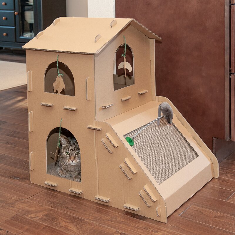 Modular cardboard hotsell cat house