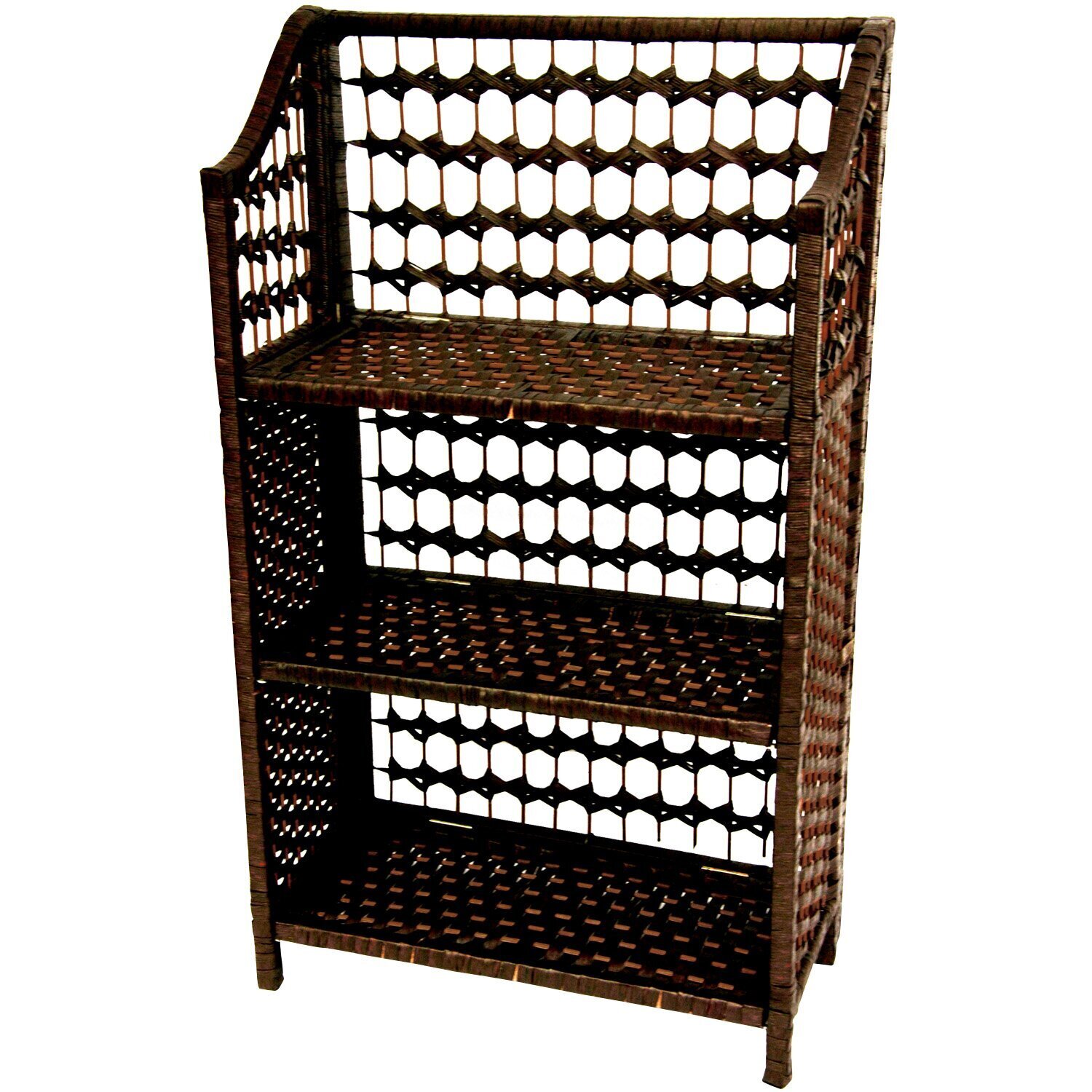 Small Collapsible Rattan Bookcase 