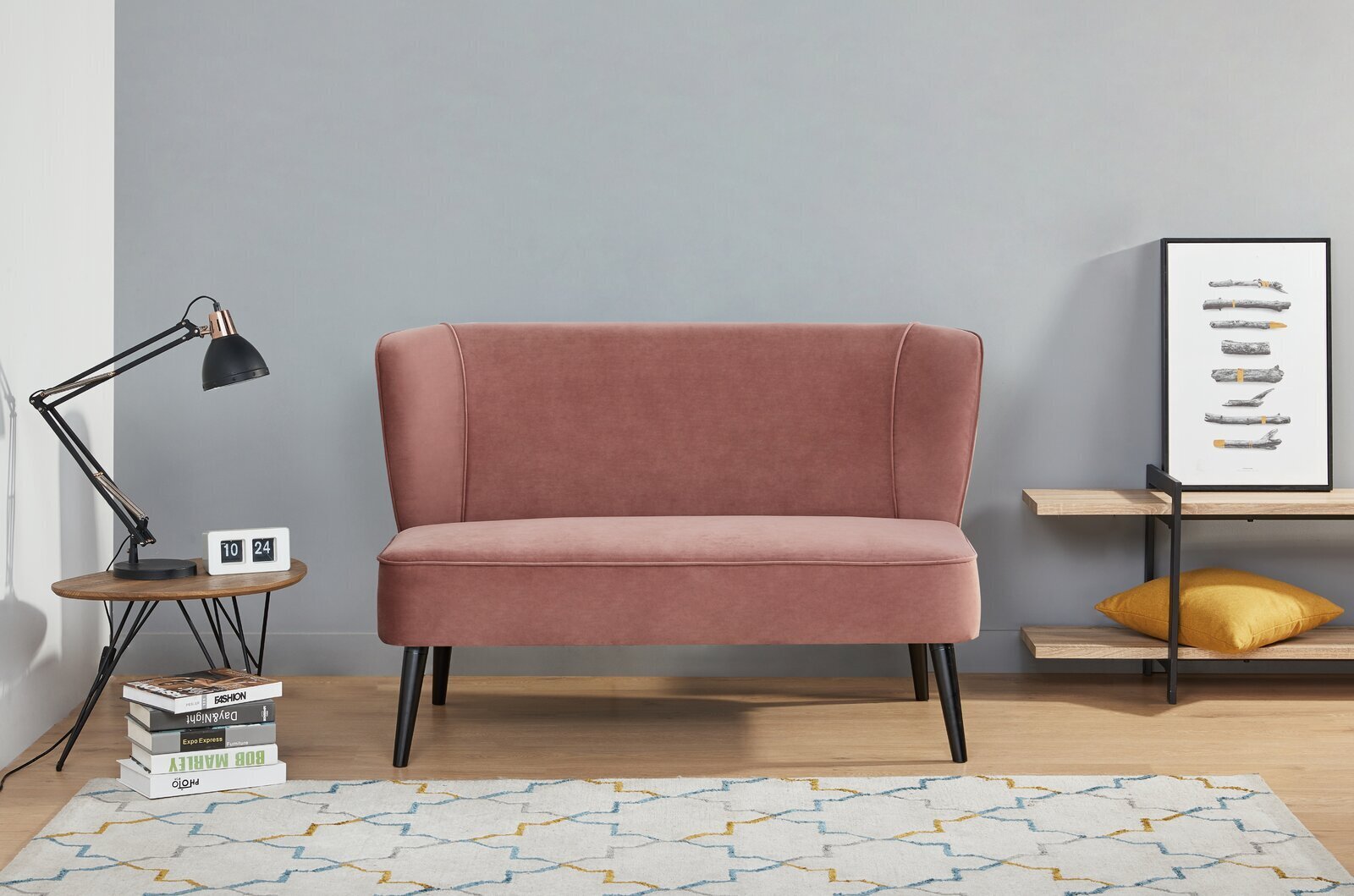 Small Velvet Sofa Without Arms