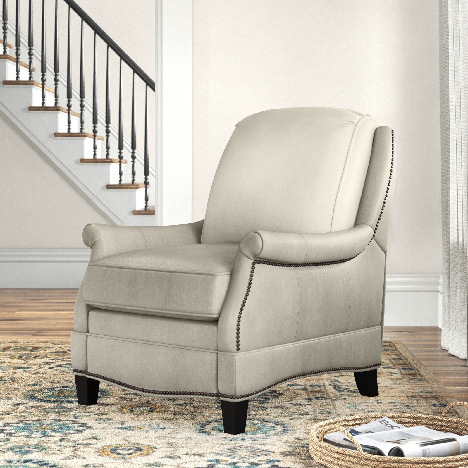 Smooth Leather Modern Recliner