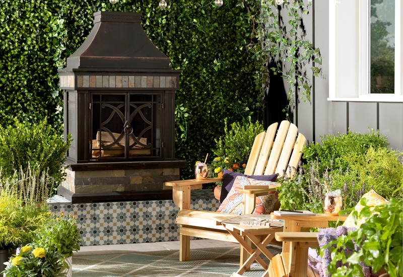 Sofie 56.7'' H Clay Outdoor Fireplace