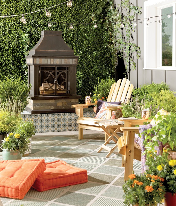 Sofie 56.7'' H Clay Outdoor Fireplace