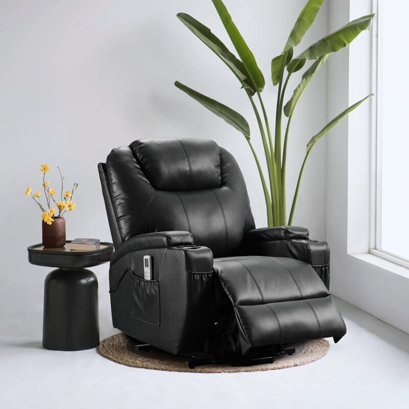 Soft Fabric Faux Leather Power Recliner