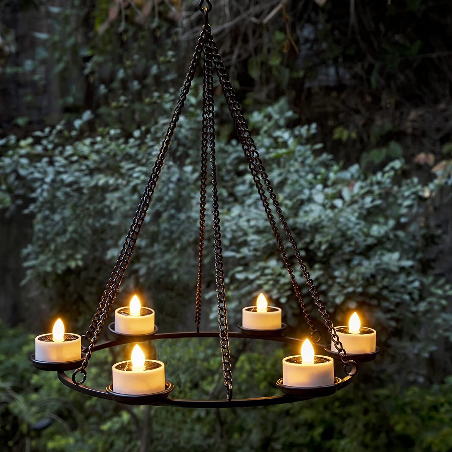 Solar Powered Candle Chandelier