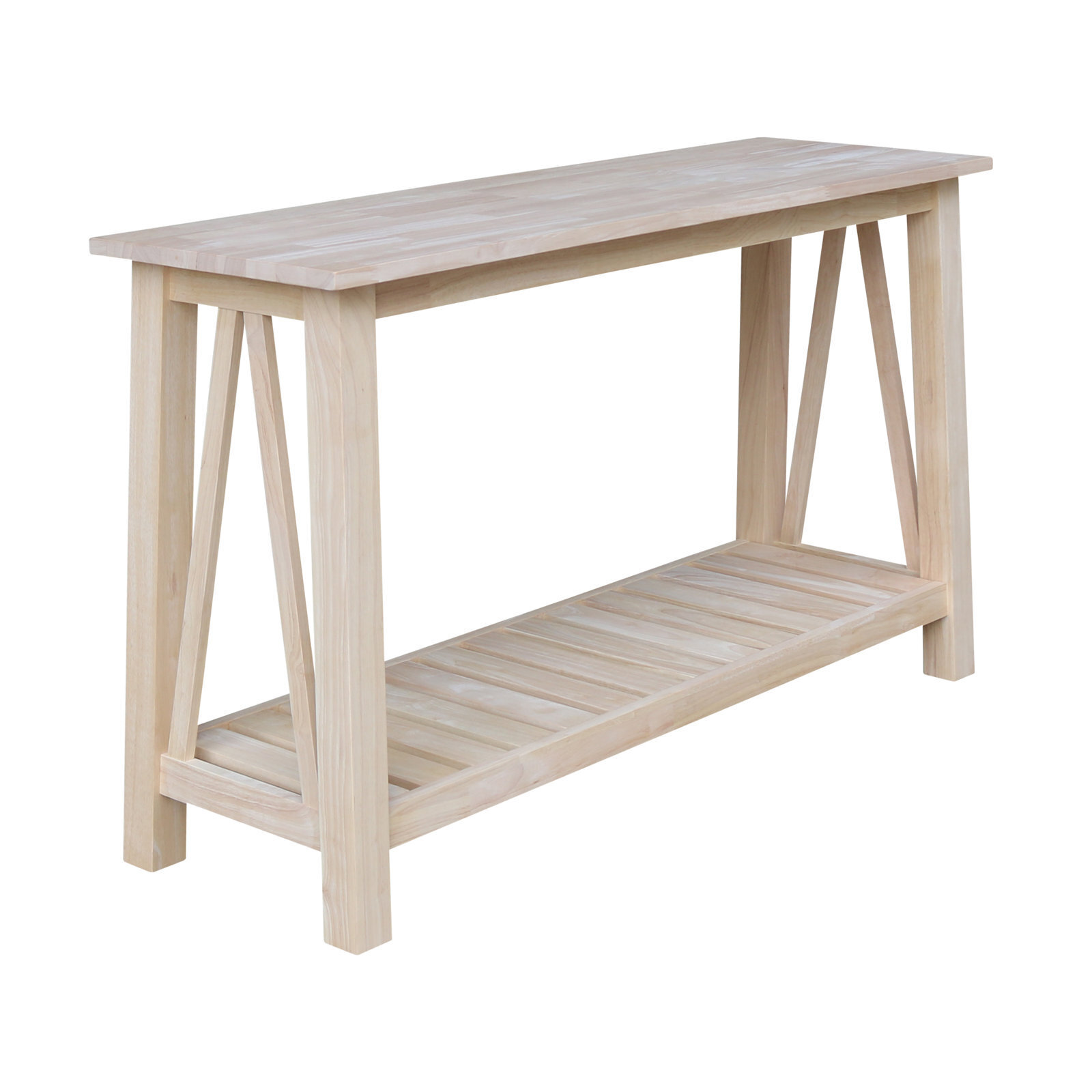 Solid Natural Wood Console Table