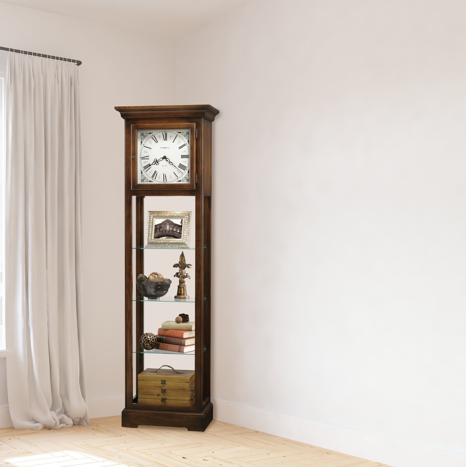 Solid rosewood grandfather clock modern 