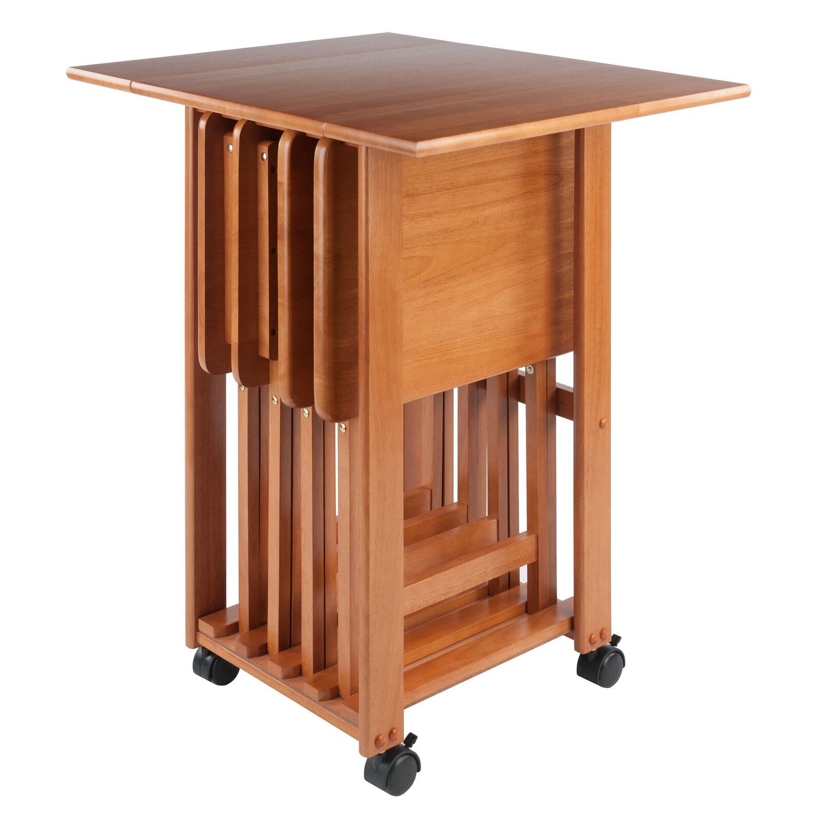 Solid wood adjustable tray table