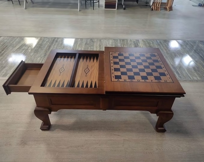 Solid Wood Chess Board Coffee Table