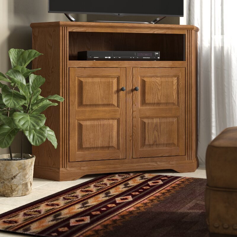 Solid Wood Corner TV Stand for 55 inch TV