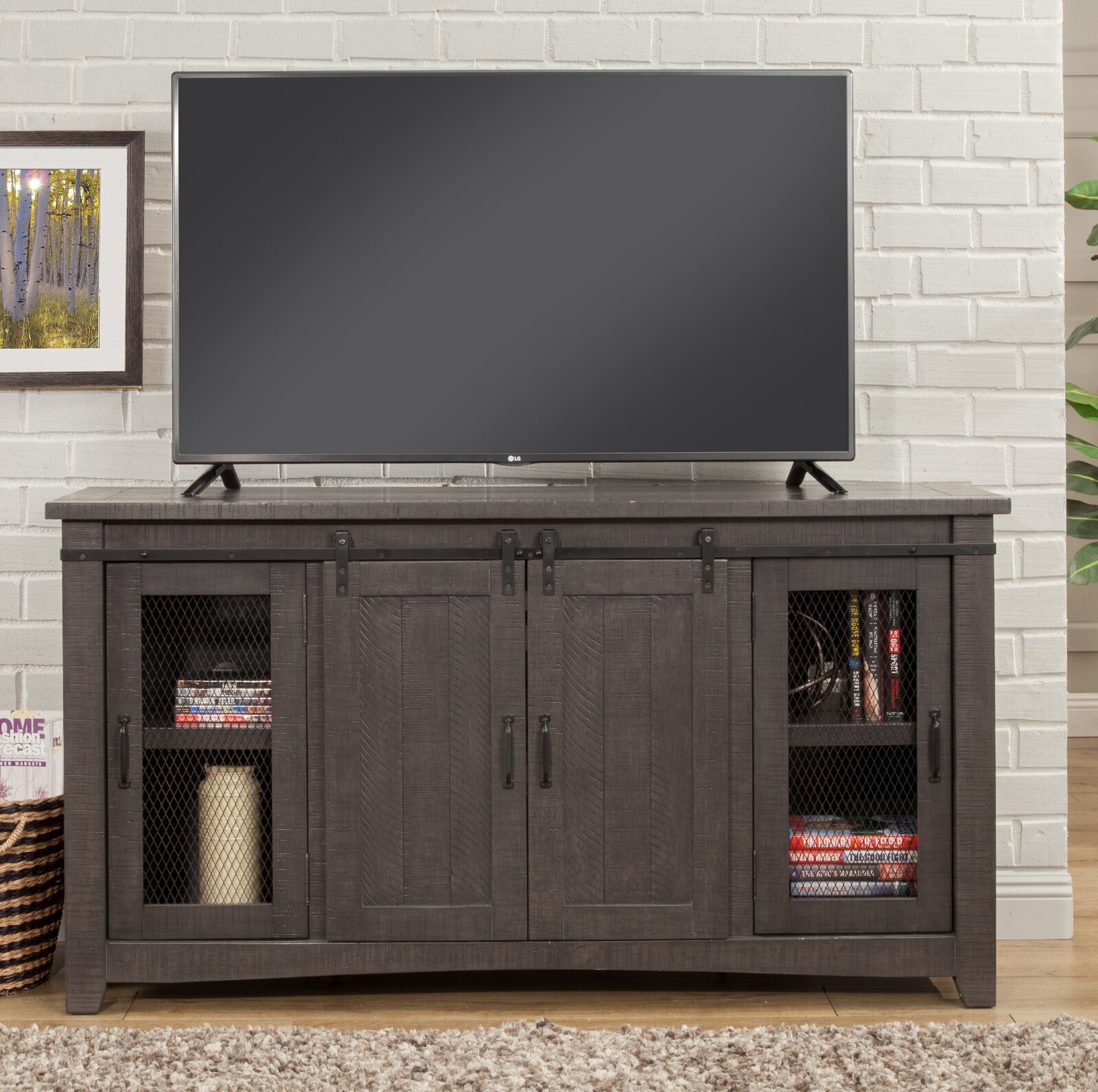 Solid Wood Country Style Entertainment Center