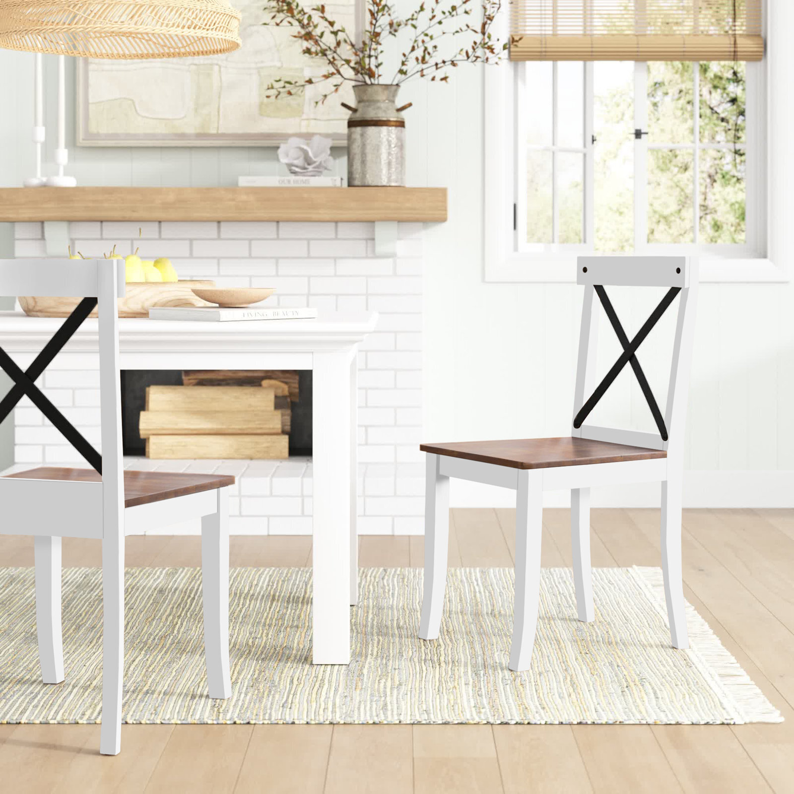 Solid Wood Cross Back Dining Chairs
