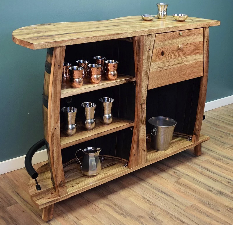 Solid Wood Free Standing Countertop Bar