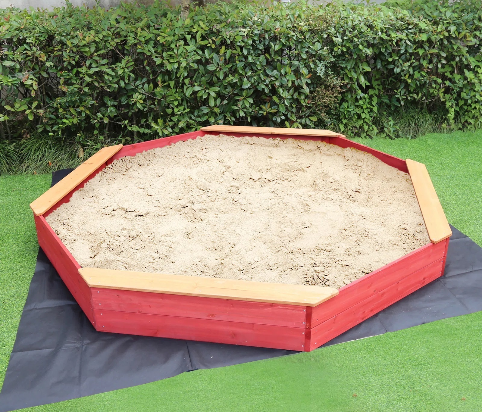 Solid Wood Octagonal Sandbox With Cover
