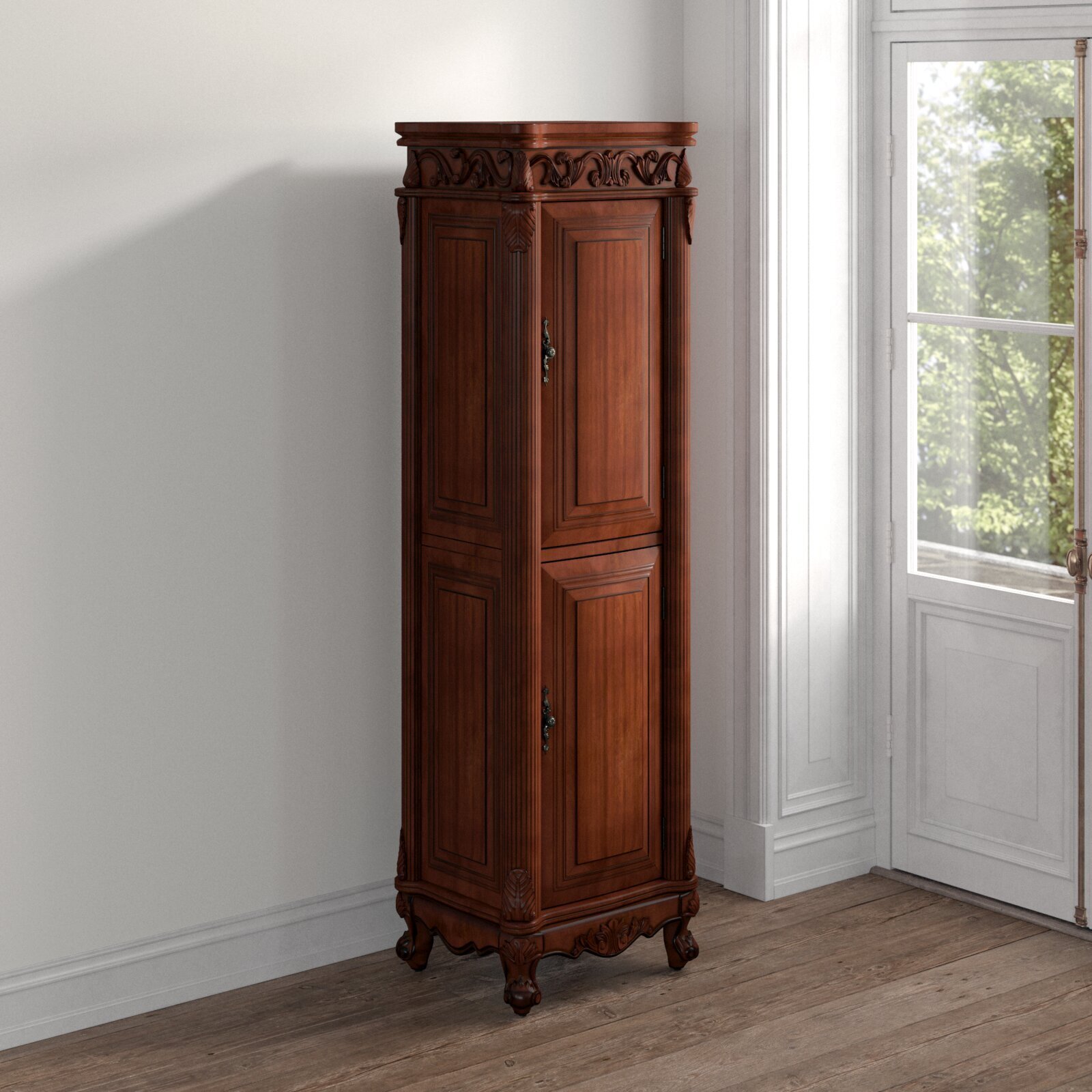 Solid Wood Tall and Narrow Linen Cabinet