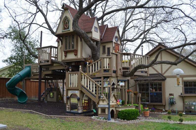 Solid wood tree house