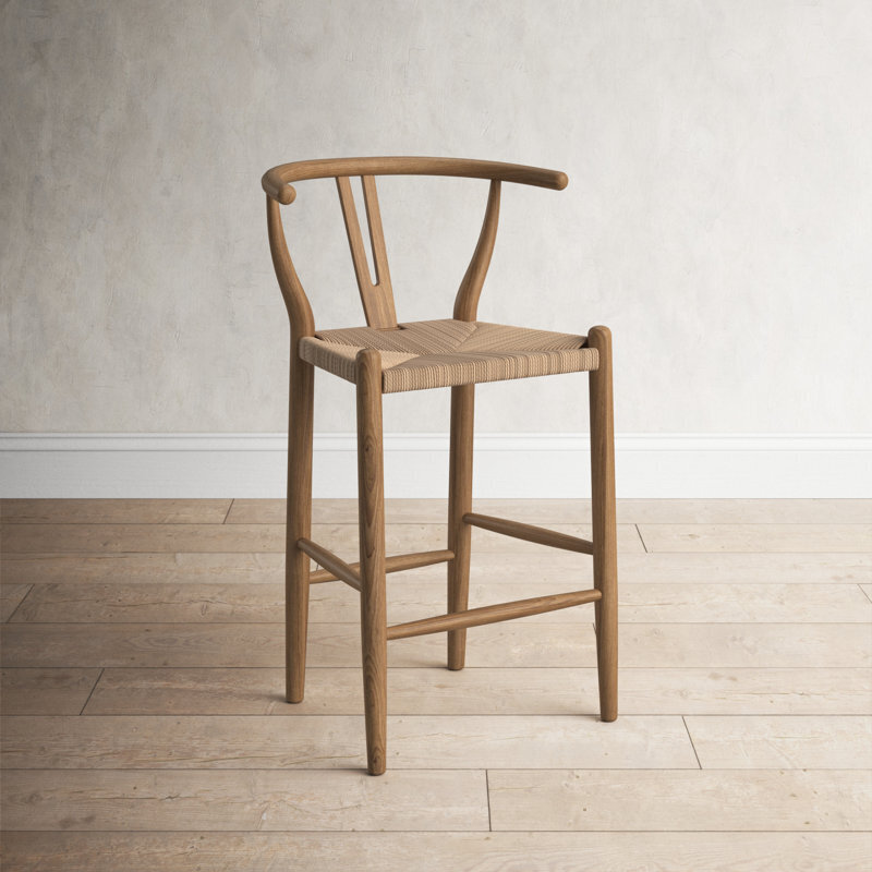Solid wood wishbone counter stool