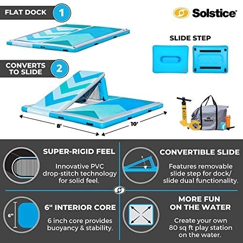 Solstice 10' x 8' Convertible Slide Inflatable Dock - one Size
