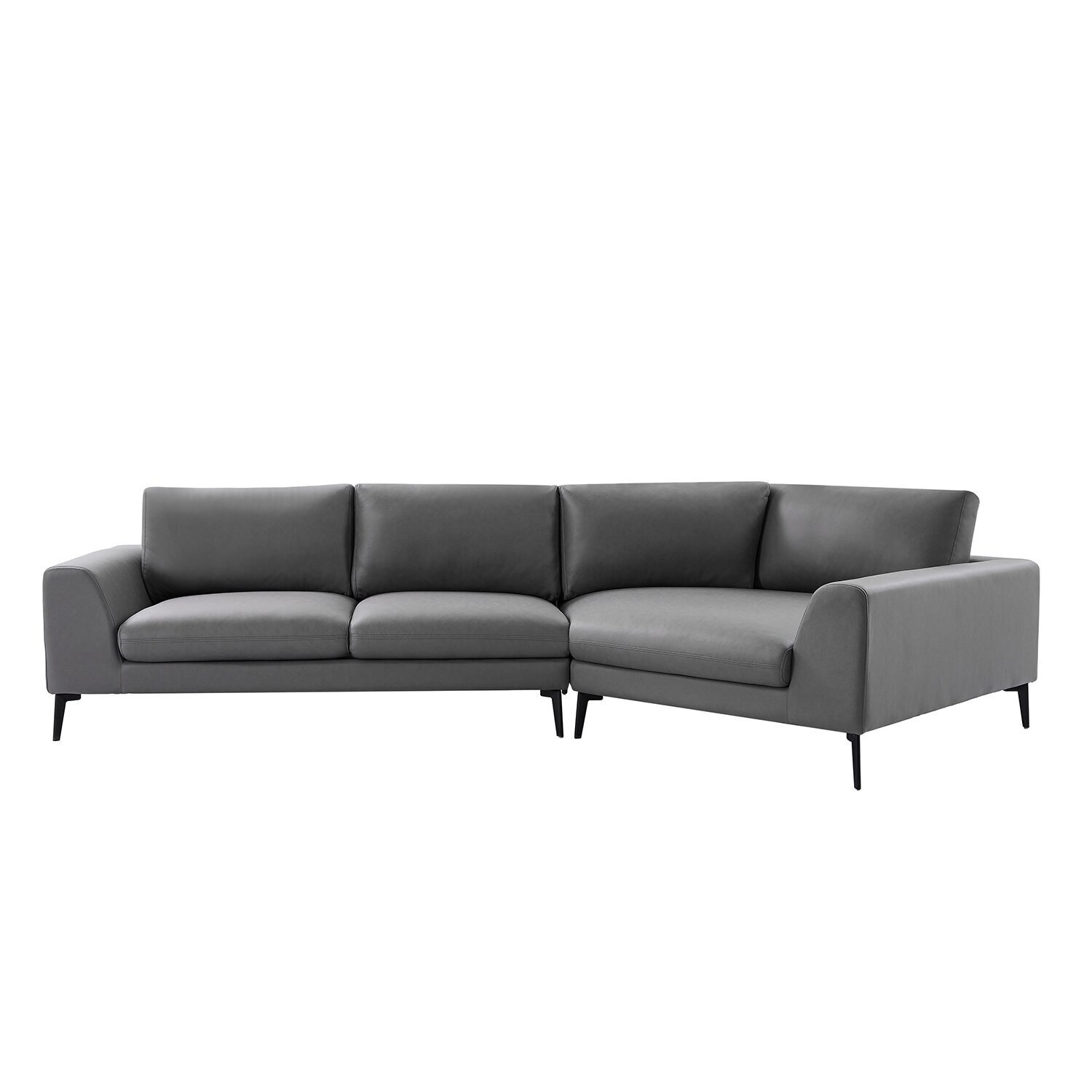 Sophisticated Curved Leather Sofa