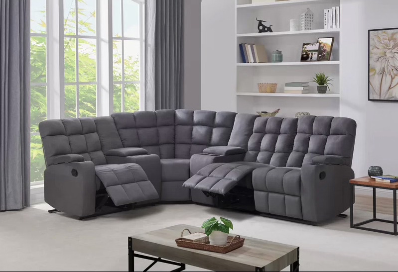 Spacious Symmetrical Curved Reclining Sectional