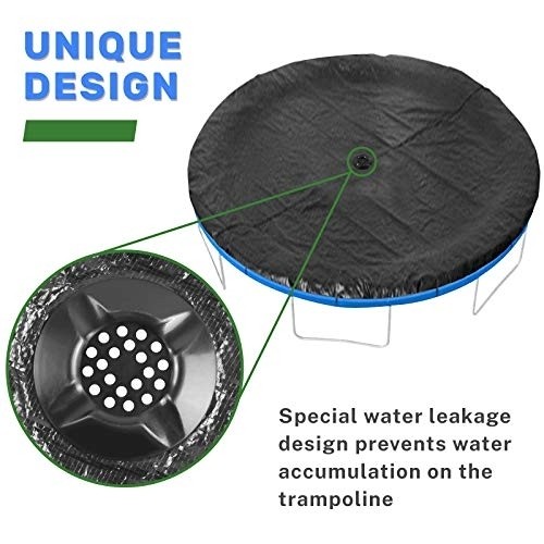 Sposuit 12/14/15ft Trampoline Cover, Round Trampoline Cover Rain Snow Sun Shade Protection Cover, Rainproof UV Resistant Wear-Resistant Gravity Trampoline Cover