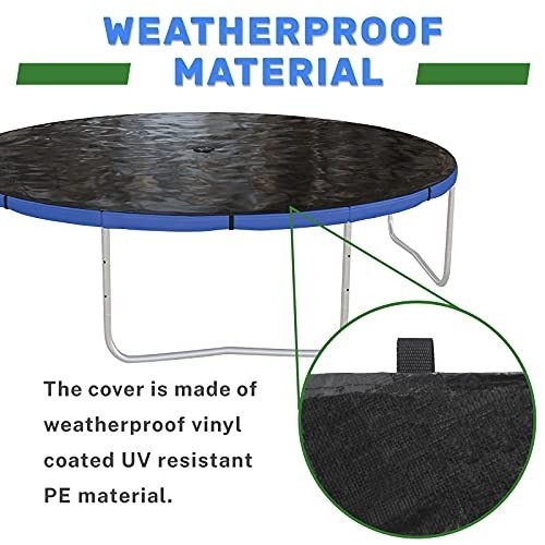 Sposuit 12/14/15ft Trampoline Cover, Round Trampoline Cover Rain Snow Sun Shade Protection Cover, Rainproof UV Resistant Wear-Resistant Gravity Trampoline Cover