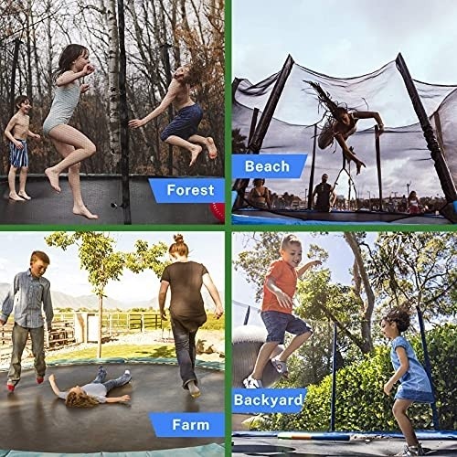Sposuit 12/14/15ft Trampoline Cover, Round Trampoline Cover Rain Snow Sun Shade Protection Cover, Rainproof UV Resistant Wear-Resistant Gravity Trampoline Cover