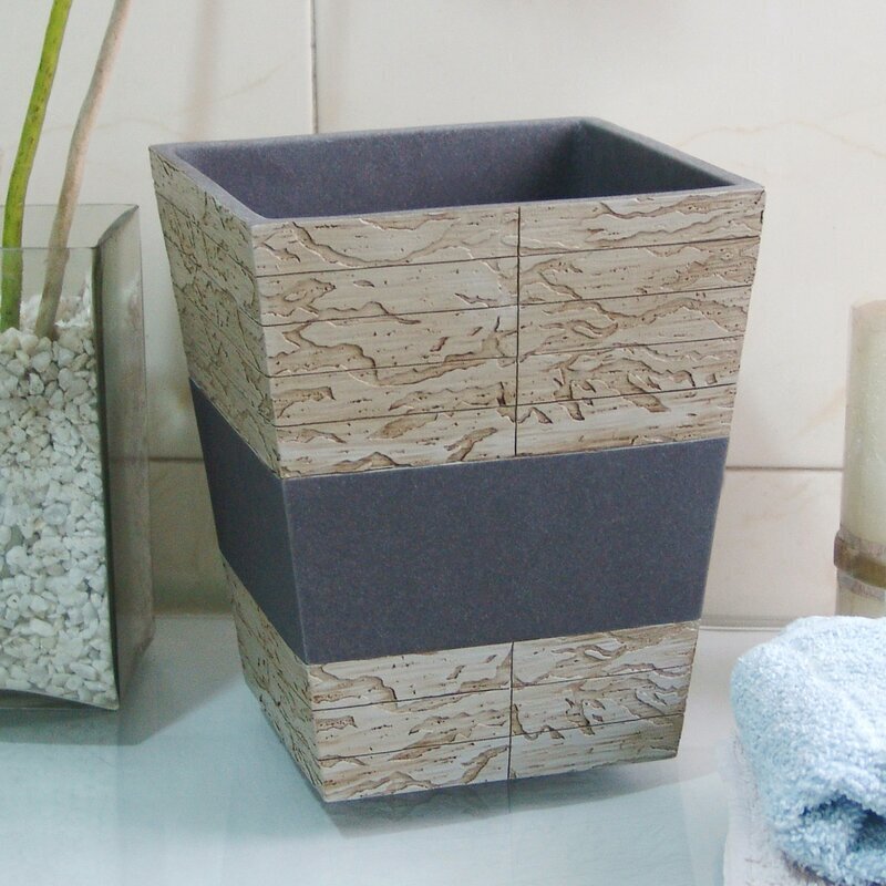 Square Grey Marble Decorative Trash Cans