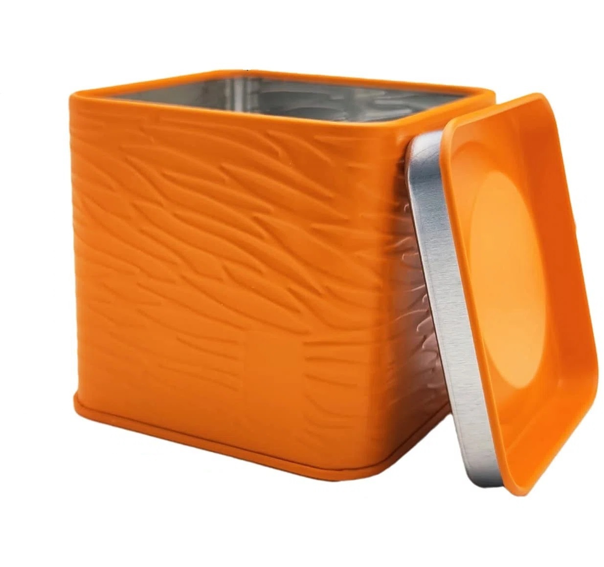 Square orange kitchen canister