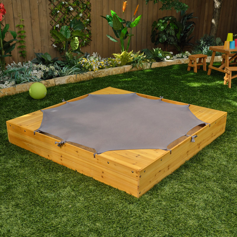 Square Sandbox With Seats And Cover