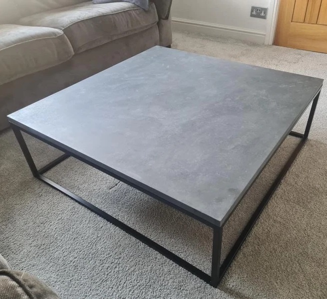 Square slate top coffee table