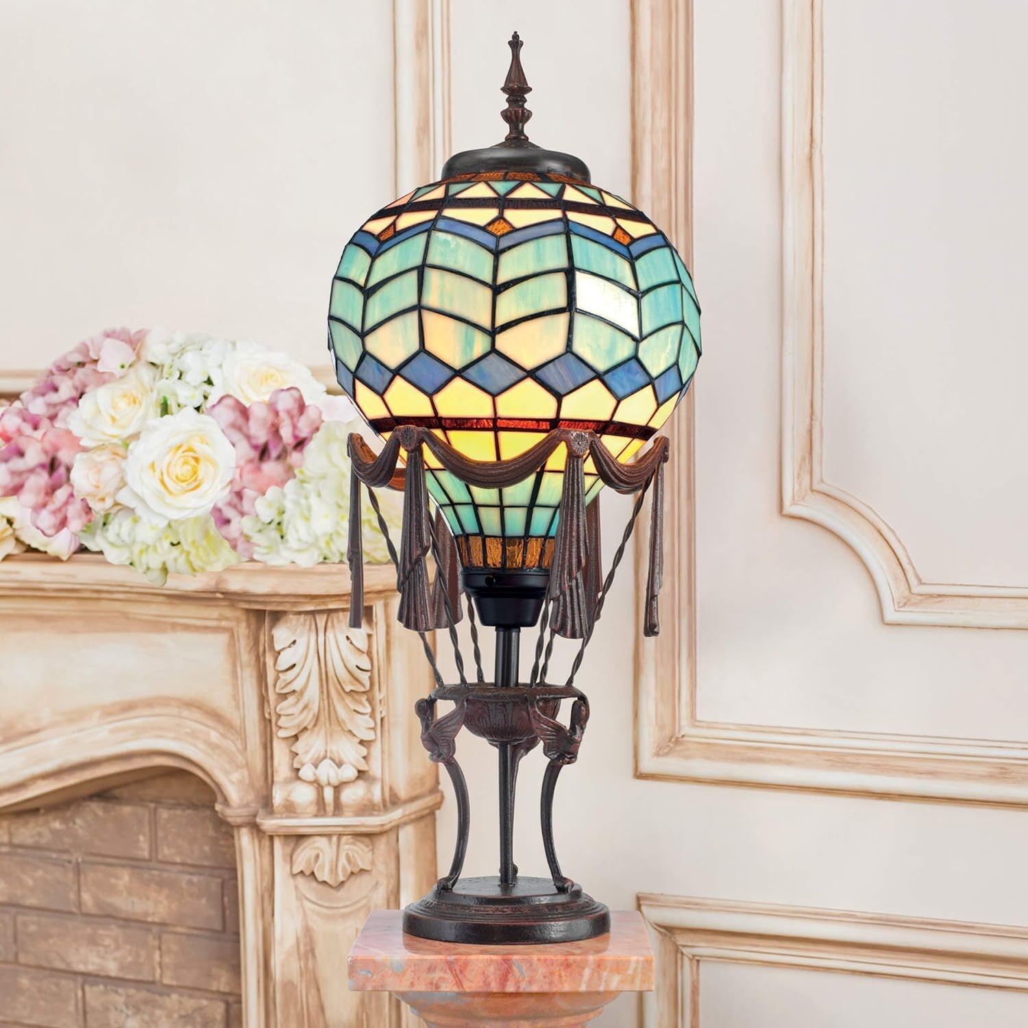 Stained Glass Hot Air Balloon Lamp