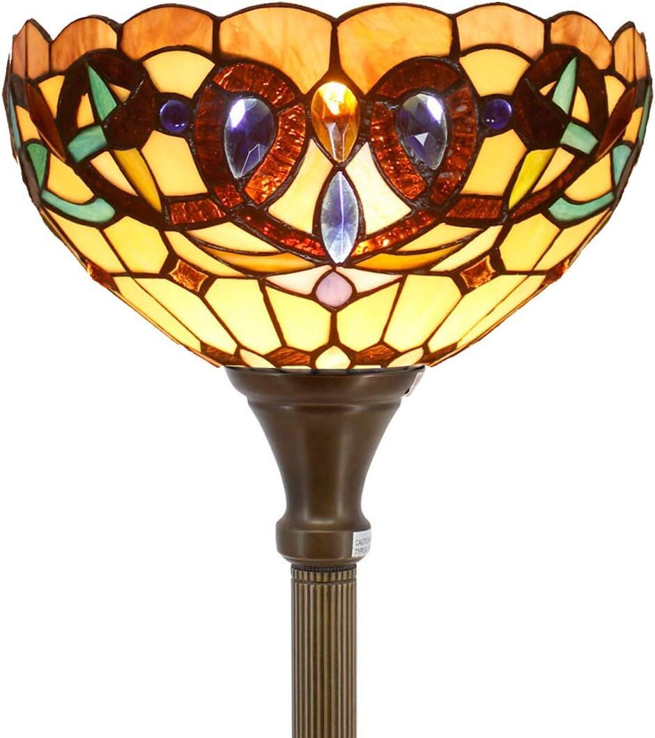 Stained glass victorian floor lamp