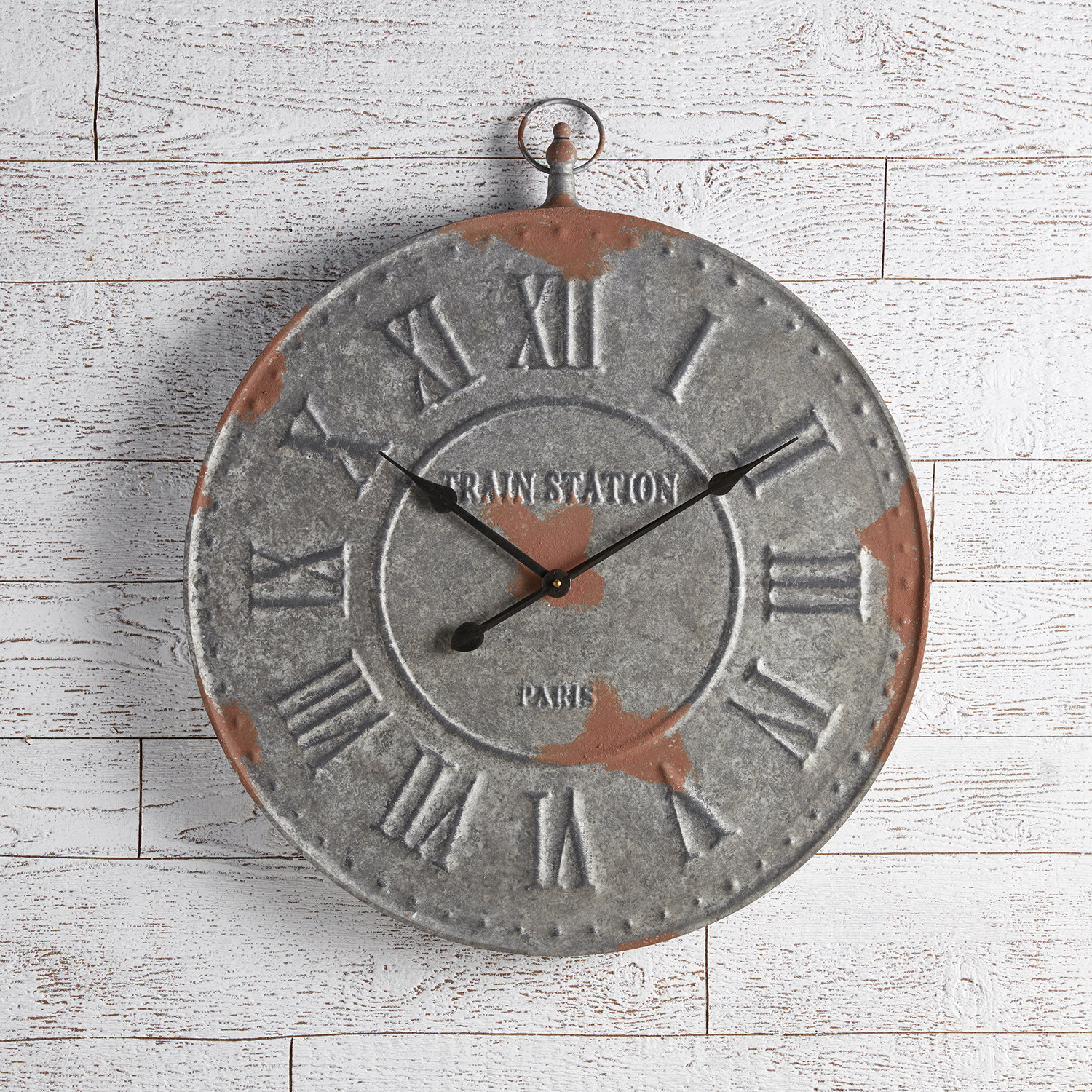 Stamped Wrought Iron Wall Clock