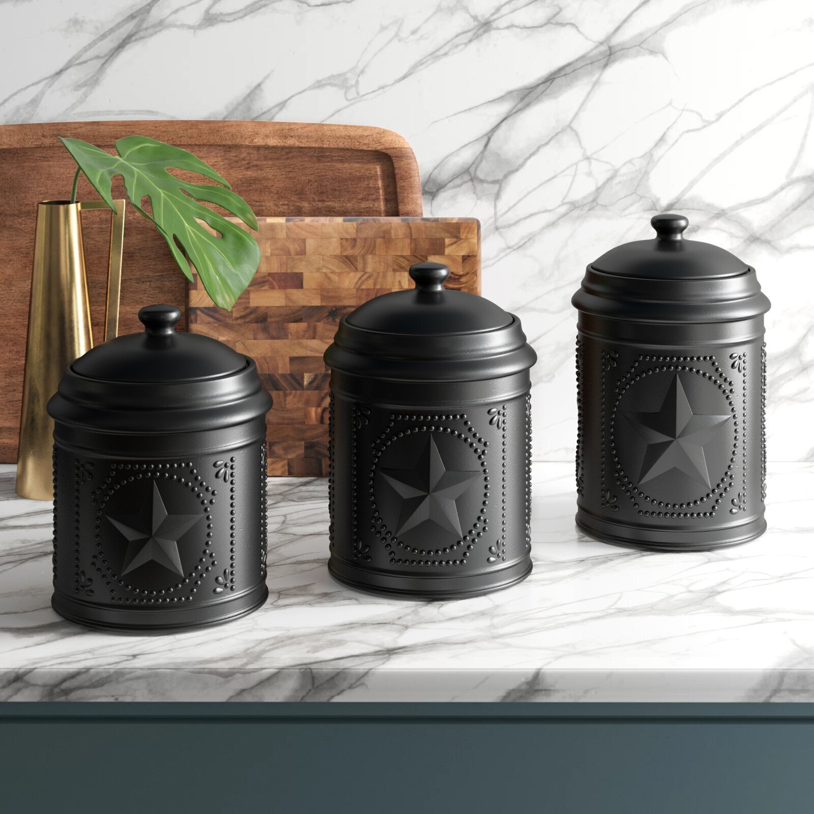 Star Black Kitchen Canisters