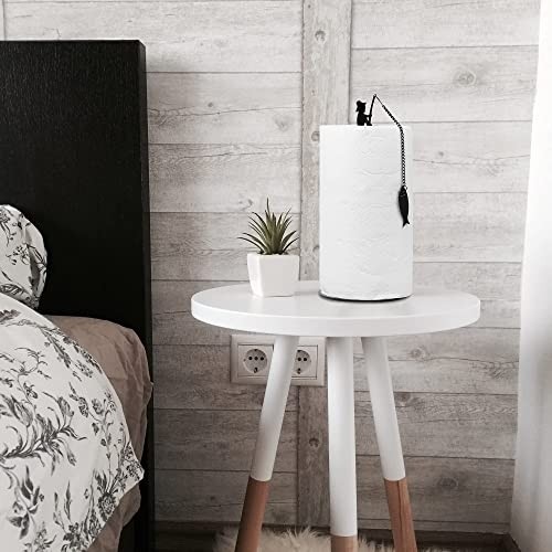 Steti Countertop Paper Towel Holder, Easy to Tear Decorative Paper Towel Stand for Kitchen or Tabletop, Fits All Rolls, Heavy Duty, Unique Modern Fishing Design, Black Matte
