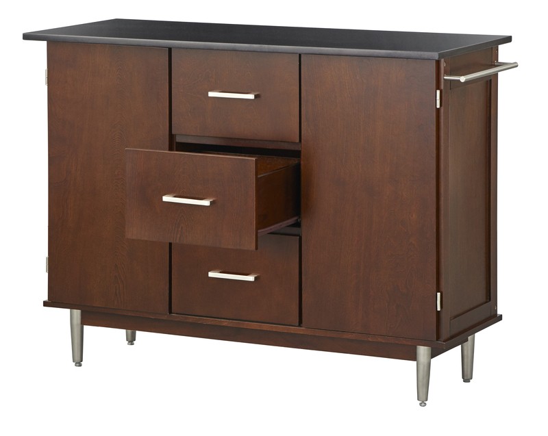 Stickley Vaughn Midcentury Kitchen Island with Granite Top