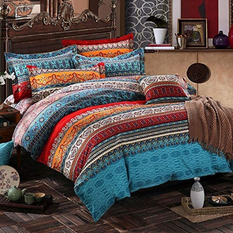 Striped Patterned Multicolor Bohemian Bedding
